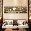 "Mil Milhas de Rios e Montanhas" pintura decorativa para sala de estar, nova pintura de paisagem estilo chinês, pintura para pendurar na parede atrás do sofá sem moldura, pintura de luz LED em arenito