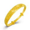 Pulsera de Oro Kalamei Longfeng Chengxiangk Cuero de Vaca Tallado a Mano de Empuje y Tira Arena Destellante Pulsera de Fénix