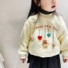 Ropa infantil estilo coreano, ropa de invierno para bebés, suéter nuevo con forro polar para niñas, top cálido estilo occidental de Año Nuevo para niñas.