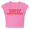 Venta al por mayor transfronteriza de ropa para mujer europea y americana, estilo ins, moda femenina, camiseta corta ajustada con estampado de letras, top de chica sexy para mujer
