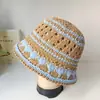 25 Sombrero de Pescador de Punto para Mujer, Sombrero de Pescador Versátil de Bloques de Color para Verano, Sombrero de Sol Transpirable con Protección Solar, Sombrero de Pescador con Protección Solar