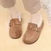 Nuevos zapatos casuales de algodón cómodos 2026, zapatos tipo Birkenstock peludos sin cordones de suela plana para mujer, forrados de felpa para el invierno para abrigar