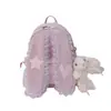 Nueva Mochila Adorable y Linda con Adorno de Encaje de Puntos y Orejas de Conejo para Mujer 2026 Gran Capacidad para Viajes Diarios, Estudiantes, Bolsa Escolar