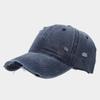 Gorra de Béisbol Desgastada y Rasgada con Logo Personalizado, Estilo Transfronterizo, Bordes Deshilachados, Acabado Lavado, Protección Solar, Texto Impreso, Visera, Gorra con Visera para Protección Solar