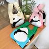 Bolso de Mano para Mujer del Festival del Bote del Dragón Panda, Bolso Cubo Tejido, Estilo Coreano y Japonés Versátil, Bolso Tote Casual, Bolsa para el Almuerzo, Lindo y Divertido