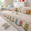 Almofadas de sofá na cor dopamina, adequadas para todas as estações, capas de sofá em chenille, almofadas de assento de sofá de sala de estar na cor creme, antiderrapantes