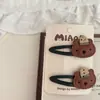Novo Conjunto de Presilhas de Cabelo Infantil de Couro com Frutas e Animais Pequenos, Grampo de Lado, Presilha para Franja