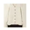 Suéter cardigan de punto de mezcla de lana, ajuste relajado, estilo Harajuku nuevo, color liso, básico, retro, cuello redondo, bloques de color, botones