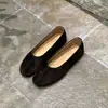 Zapatos de ballet planos planos minimalistas de punta redonda de corte bajo para ir al trabajo, nuevos de otoño 2026, zapatos de abuela planos versátiles