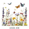 Atacado Transfronteiriço Pintura em Aquarela Flor Silvestre Borboleta Tinta Branca Estampas para Transferência Térmica em Roupas Adesivos Padrão Logotipo para Transferência Térmica Patches para Ferro