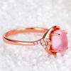 Kalimei Anillo K-Style Creativo de Piedra Hibisco Rosa Verde con Baño de Plata Fabricante de Anillos Dropshipping