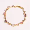 Pulseras de Tulipan Más Vendidas Transfronterizas, Pulseras de Diamantes y Piedras Preciosas Multicolor, Pulseras de Flores, Joyería de Lujo Ligero Fabricantes Venta al por Mayor