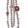 Cristal de Fresa Natural 4mm Pulsera Planeta Multi-Tesoro Pulsera Multi-Círculo Cuentas de Buda de Cristal Blanco Collar Rosario Moda para Mujer