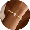 Pulsera de Abalorios Estilo Europeo y Americano de Trébol de Cuatro Hojas con 12 Piedras de Nacimiento, Moderna y Elegante, Pulsera Estilo Retro de Lujo Ligero para Mujer
