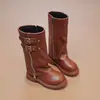 Botas de Pierna Corta y Pierna Larga para Niña 2026 Otoño Invierno Nuevas Cremallera Ropa Exterior Botas de Cuero Estilo Princesa Botas Individuales Botas de Caballero