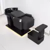 Venta Directa de Fábrica Cama de Champú Cerámica para Barbería Cama de Enjuague Semi-reclinable Cama para Salón de Peluquería Cama de Champú Estilo Celebridad de Internet