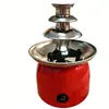 Torre de derretimento de três camadas cascata de chocolate máquina automática de panela quente máquina de derretimento de polpa máquina misturadora com prato de frutas máquina de fonte de chocolate