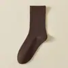 Calcetines de Media Pantorrilla para Mujer, Algodón Peinado, Estilo Delgado, Calcetines Holgados Lisos Simples Japoneses, Absorbentes de Sudor, Resistentes al Olor, Calcetines Blancos Holgados para Maternidad