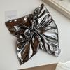 Estilo Coreano Plata Estuche de Cuero Anillo para el Cabello de Intestino Grueso Moda Elegante para Mujer Nuevo Sentido de Alta Gama Anillo para el Cabello Cola de Caballo Cuerda para el Cabello Alta Accesorios para el Cabello