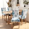 Fundas de silla navideñas para uso doméstico de fabricante transfronterizo, fundas de silla de comedor a prueba de polvo con estampados europeos y americanos, decoración de ambiente festivo Fundas de silla navideñas