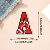 Parches de Tela de Colores Rojos con 26 Letras del Alfabeto Inglés y Números, Estilo Béisbol Americano, Parches Decorativos para Planchar DIY