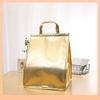 Bolsas Aislantes para Pasteles Color Dorado en Stock, Bolsas Aislantes Elevadas de Doble Capa para Entrega, Bolsas para Llevar Dim Sum, Paquetes de Tres