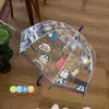 Gato de Maçã Verde Transparente Totalmente Automático Cabo Longo 70% de Desconto Guarda-chuva de Desenho Animado Fofo Estudante Dobrável para Chuva e Sol Espessado