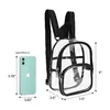 Mochila Transparente Impermeável para Campo Esportivo Europeu e Americano Bolsa de Cosméticos de Viagem Grande Capacidade Mochila Escolar para Estudante Bolsa de Cosméticos de PVC