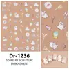 Redanco Estampado Ins Popular Pegatina para Uñas Dibujos Animados Gatito Gato Divertido Pegatina Calcomanía Estéreo para Uñas Dr1236