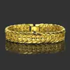 Hiphop Hip Hop Marca de Moda Pulsera Dorada Agresiva para Hombre Europea y Americana Diamante Tridimensional Pulsera Genial Joyería