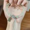 [Beleza de Bambu] Lótus Pendurado Dossel de Lótus Estilo Chinês Pulseira de Bambu Feminina 2024 Novidades Explosivas Pulseira com Franja Retrô