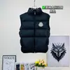 Chaleco de Plumas Moncler Otoño/Invierno Color Sólido Cortavientos Cuello Alto Unisex Dos Colores Blanco y Negro Chaqueta Cálida sin Mangas