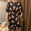 Pijamas de verano para mujer, sueltos, de talla grande, bonitos y bonitos, de manga corta, para estudiantes, estilo coreano, ropa de abrigo, ropa para el hogar, traje
