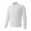 Camiseta de manga larga para hombre, otoño e invierno, forrada de polar, cálida, adecuada para correr, deportes casuales, exterior, transpirable, top con media cremallera, modelo nuevo