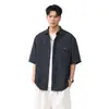 Camisa de alta gama Tencel Lyocell para hombre, estilo verano, holgada y casual, con efecto de caída, cárdigan de manga corta, se usa como capa exterior, en el estilo old money
