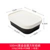 Flor de trompeta negro oro lonchera redonda caja de embalaje papel de aluminio negro oro lonchera tazón redondo caja para arroz caja para ensalada de frutas