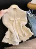 Suéter Floral Tridimensional Estilo Francés, Chaleco de Punto con Lazo Otoñal para Mujer, Moderno y Elegante Cuello Alto 19200