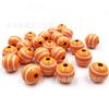 Nuevos accesorios de joyería hechos a mano, cuentas de madera de loto impresas de 16 mm, cuentas de madera rayadas, adornos colgantes, cuentas redondas de colores mezclados de colores