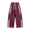 Calça Esportiva Casual de Algodão Patchwork Listrada Estilo Americano Jianheng para Homens, design de primavera e outono, estilo novo, atacado para exportação