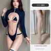 Noite Crocante Estilo Japonês Dead Pool Roupa de Banho Lingerie Uniforme Tentação Paixão Sem Remover Abertura na Virilha Manga Longa Body 7121