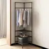 Cabide de Canto para Quarto, Uso Doméstico, Cabide de Roupa ao Lado da Cama, Prateleira de Armazenamento Simples, Armazenamento de Roupas no Canto da Parede