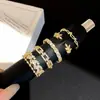 Anillo de Zirconia Versátil Color Claro Super Brillante Hoja Espiga Flor Anillo para Dedo Índice de Gama Alta Nicho Joyería Dulce para Manos para Mujeres