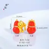 Puzuo Color Fuerte que Conserva Arena Dorada Accesorios DIY Esmalte Diamante Incrustado Colgante de Calabaza Colgante de Calabaza de Siete Piezas