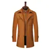 Abrigo de Lana de Negocios para Hombre Tallas Grandes Otoño e Invierno Moda Doble Cuello Estándar Cruzado Abrigo de Lana Abrigo de Hombre Cremallera Vertical