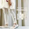 Leggings de malha para meninas, calças de bebê de nove pontos leves para o verão, meias anti-mosquito com renda, meia-calça infantil, anti-pilling, cor sólida