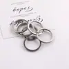 Llavero de Anillo Plano Multitamaño de Acero Inoxidable DIY Hecho a Mano para Coche Bolsa Muñeca Hebilla de Conexión Accesorios