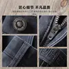 Jeans de hombre de alta gama para otoño e invierno, gruesos, color azul grisáceo, elásticos, bordados, corte slim fit recto pequeño, de comercio exterior