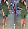 Conjunto de dos piezas para mujer de primavera y verano 2020, de gran venta, con cinturón, color puro, para casa, holgado, deportivo, moda, traje casual