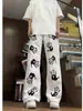 Jeans Masculino Verão 2025 Tendência Estilo Hong Kong Carta Personalizada Hip-Hop Ins Moda High Street Tendência Cool Calças Compridas