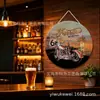 Pintura Decorativa de Cultura de Carretera Americana Transfronteriza Tema de Motocicleta Cuerda de Cáñamo Pintura de Hoja de Lata Colgante de Pared de Hoja de Lata de Metal